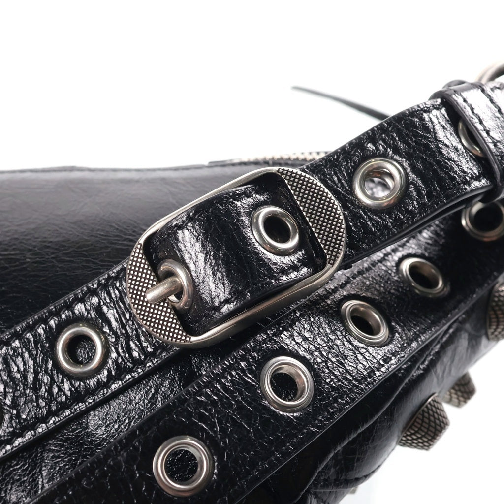 BALENCIAGA(バレンシアガ) ルカゴール ボディバッグ ショルダーバッグ ブラック レザー 742013 シルバー金具 レディース