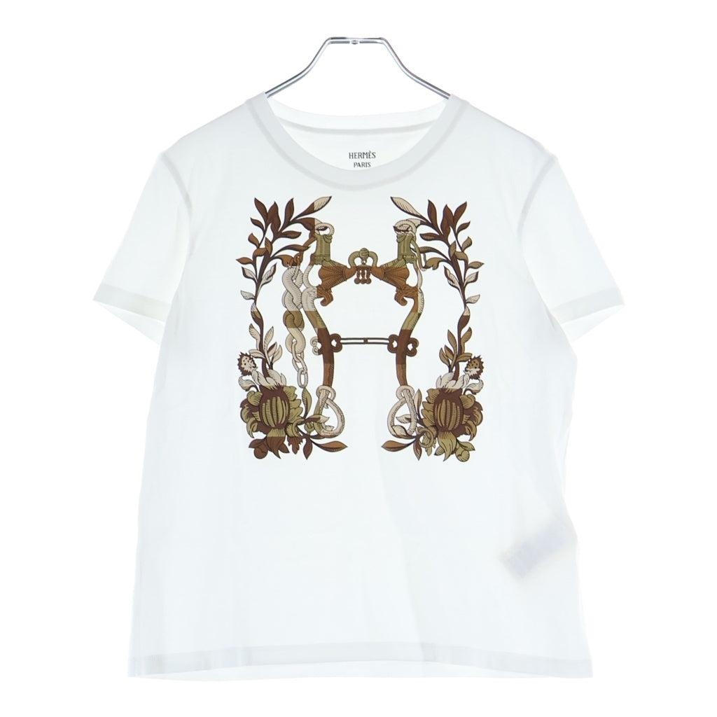HERMES(エルメス) DELLA CAVALLERIA デッラ・カヴァッレリア カルトゥッシュ 半袖Tシャツ カットソー 4E4629DA レディース
