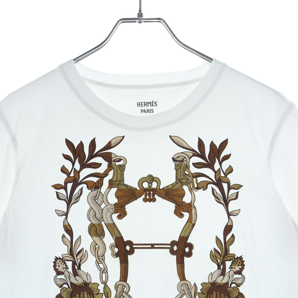HERMES(エルメス) DELLA CAVALLERIA デッラ・カヴァッレリア カルトゥッシュ 半袖Tシャツ カットソー 4E4629DA レディース