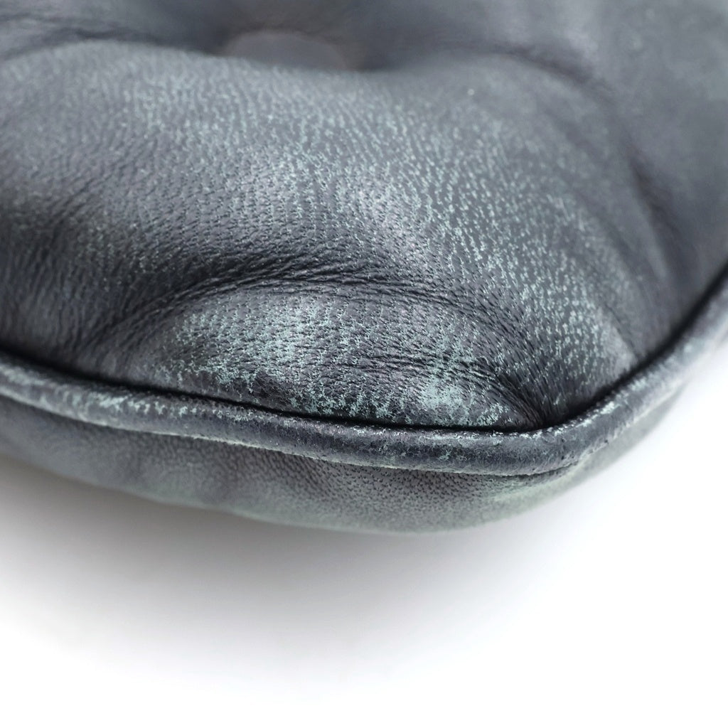 Maison Margiela(メゾンマルジェラ) グラム スラム フラット ポケット ショルダーバッグ ブラック レザー SB1WG0005 シルバー金具