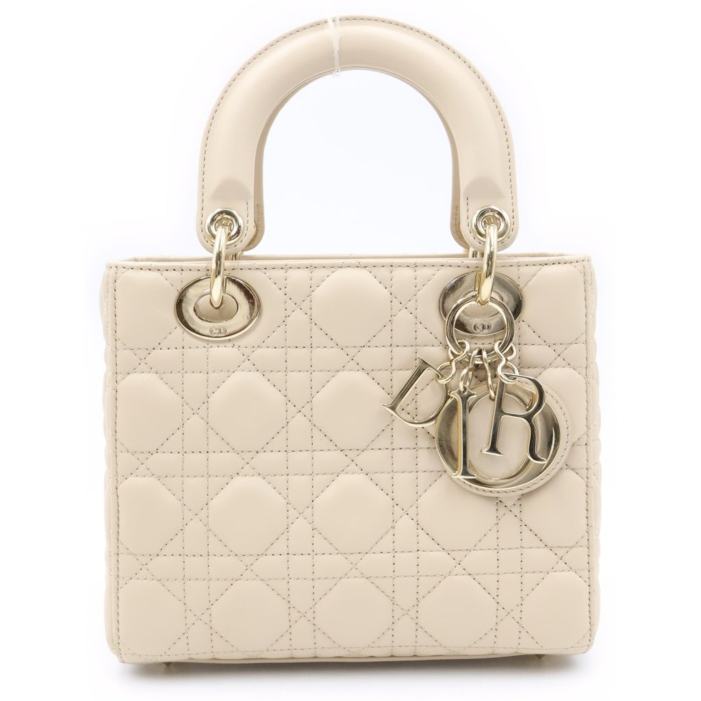 DIOR(ディオール) マイレディディオール ハンドバッグ ショルダーバッグ 2WAY カナージュ ベージュ ラムスキン ゴールド金具 レディース