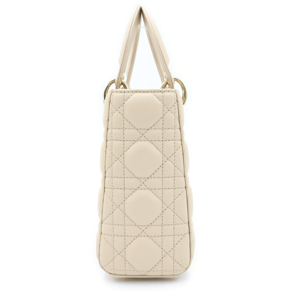 DIOR(ディオール) マイレディディオール ハンドバッグ ショルダーバッグ 2WAY カナージュ ベージュ ラムスキン ゴールド金具 レディース
