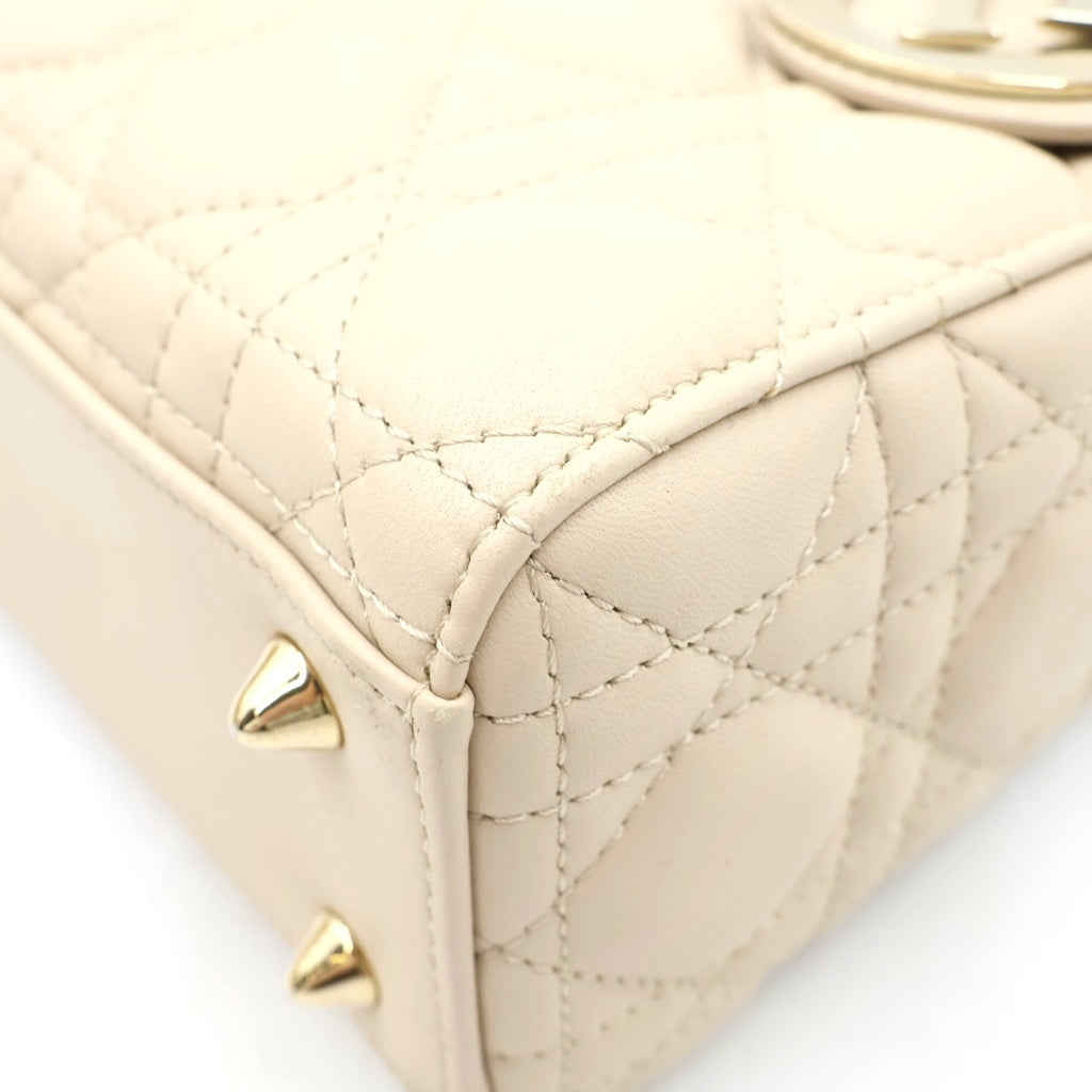 DIOR(ディオール) マイレディディオール ハンドバッグ ショルダーバッグ 2WAY カナージュ ベージュ ラムスキン ゴールド金具 レディース