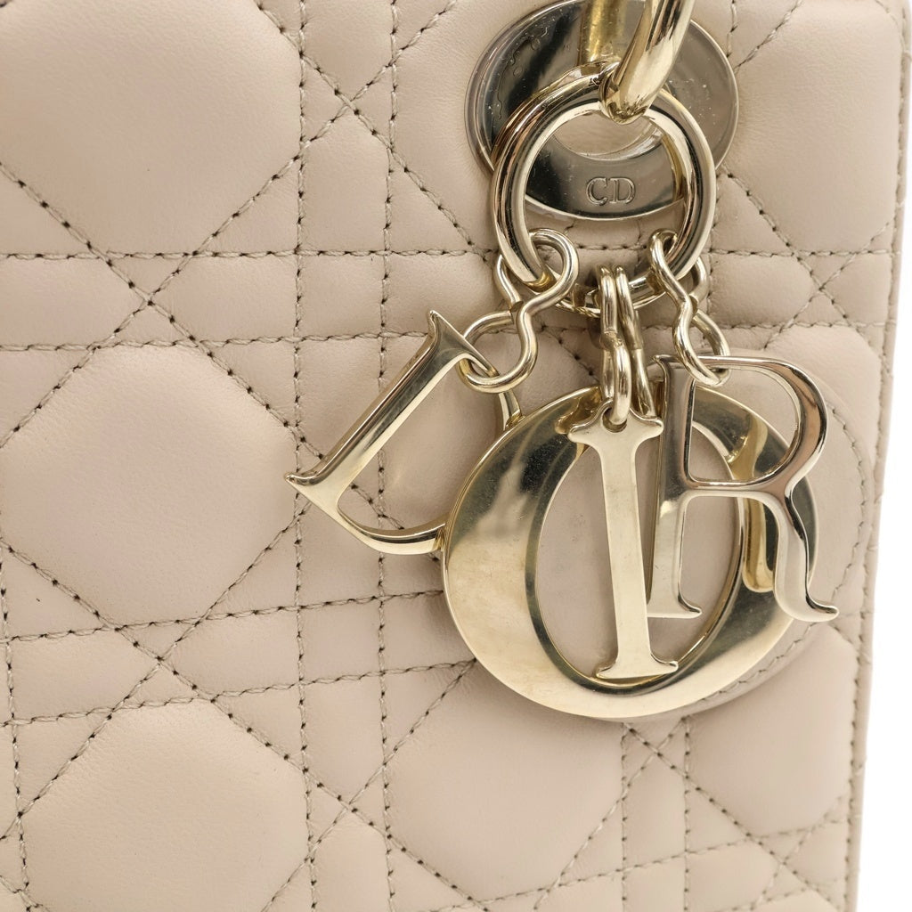DIOR(ディオール) マイレディディオール ハンドバッグ ショルダーバッグ 2WAY カナージュ ベージュ ラムスキン ゴールド金具 レディース