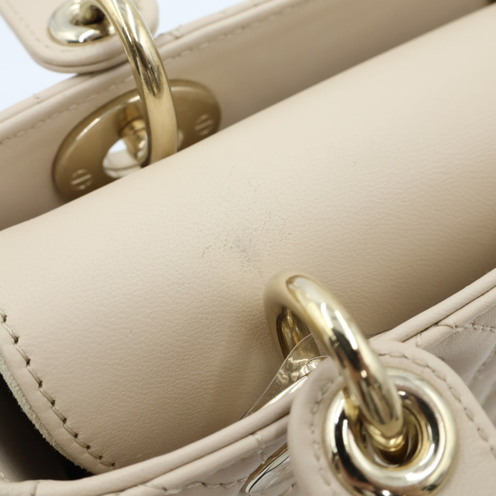 DIOR(ディオール) マイレディディオール ハンドバッグ ショルダーバッグ 2WAY カナージュ ベージュ ラムスキン ゴールド金具 レディース
