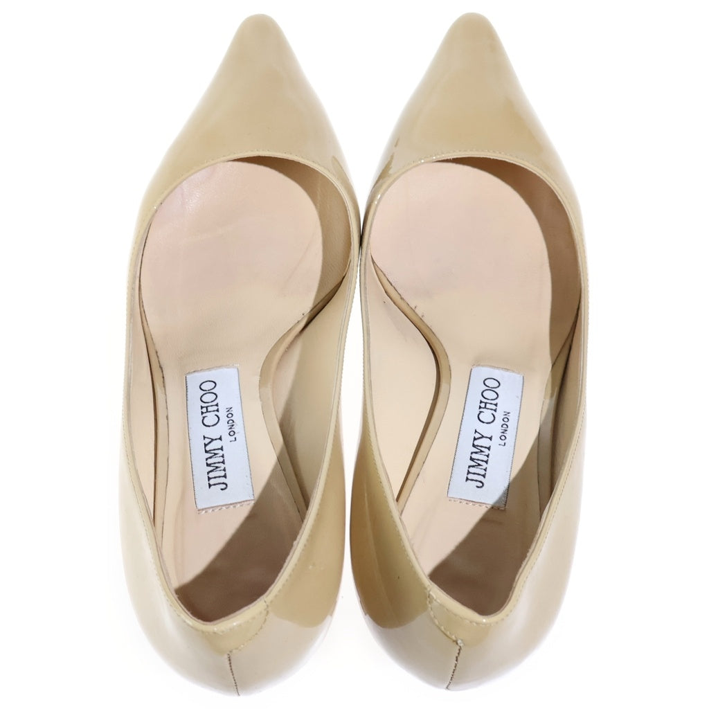 JIMMY CHOO(ジミーチュウ) パンプス ハイヒールシューズ ベージュ エナメル パテント レディース