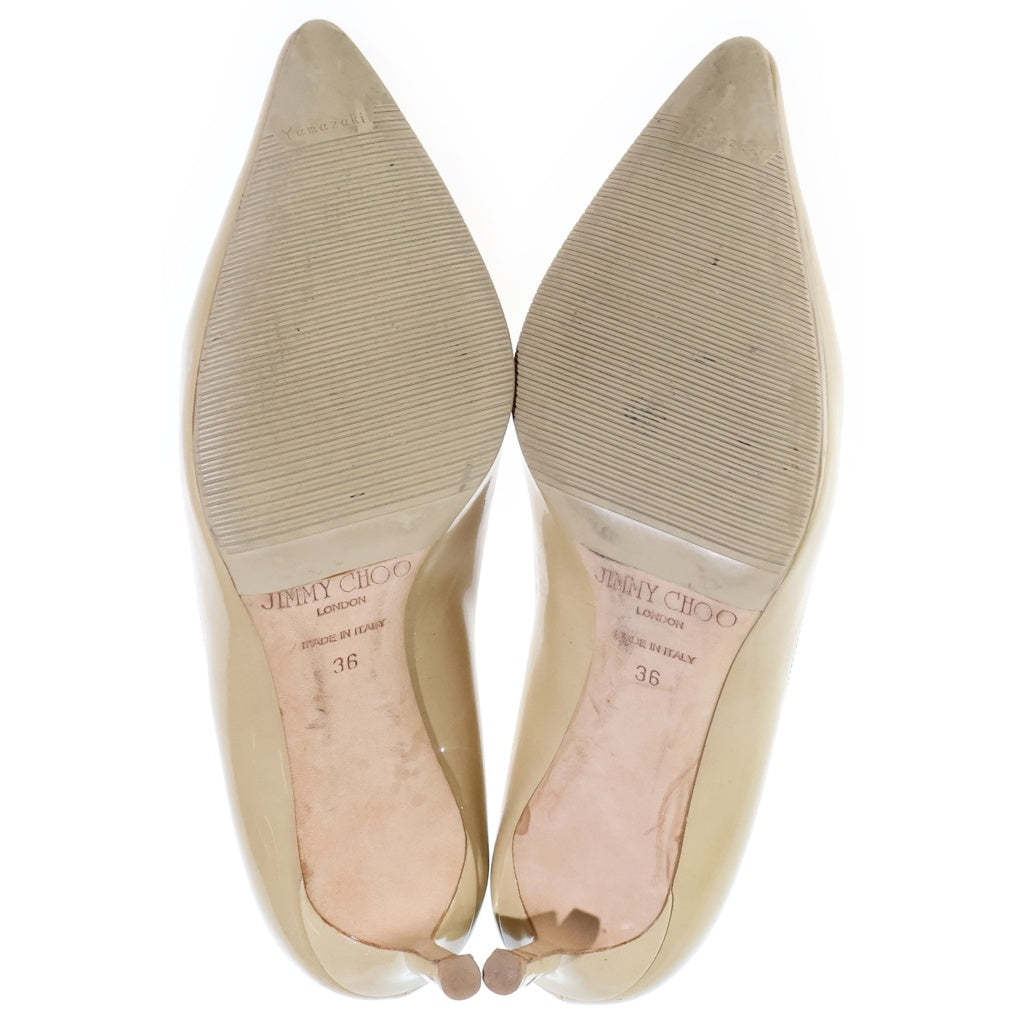 JIMMY CHOO(ジミーチュウ) パンプス ハイヒールシューズ ベージュ エナメル パテント レディース