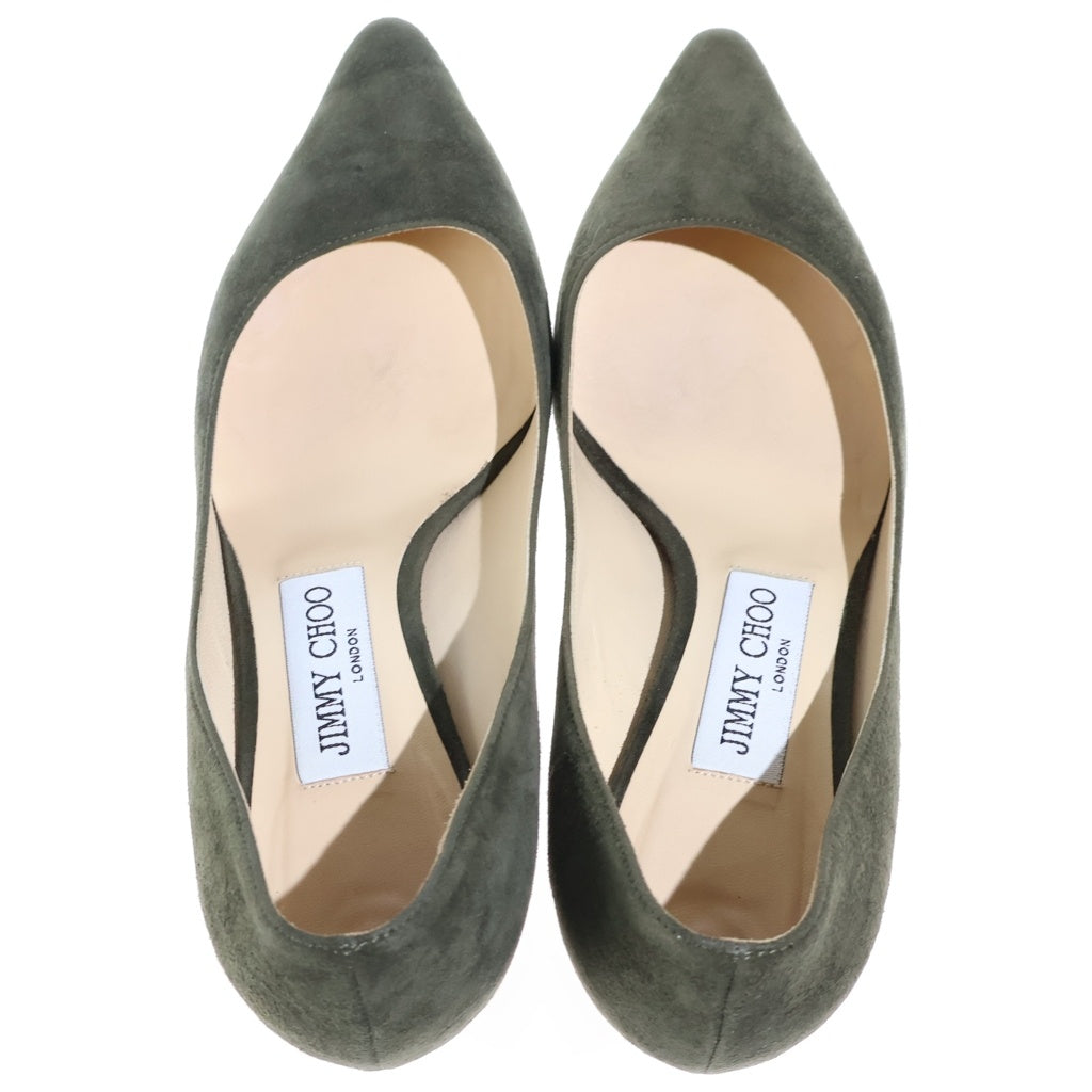 JIMMY CHOO(ジミーチュウ) スエード パンプス ハイヒール シューズ カーキ レディース