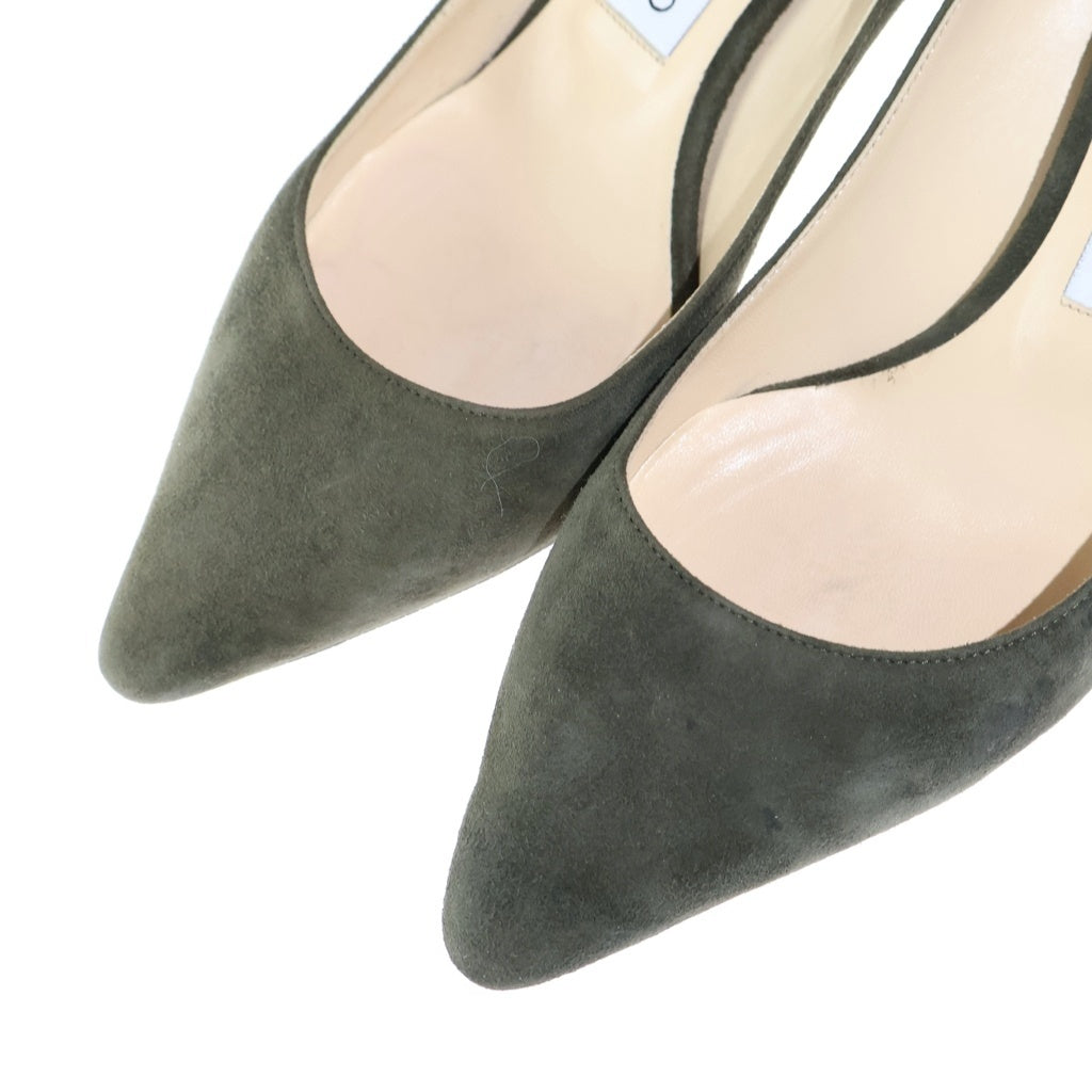 JIMMY CHOO(ジミーチュウ) スエード パンプス ハイヒール シューズ カーキ レディース