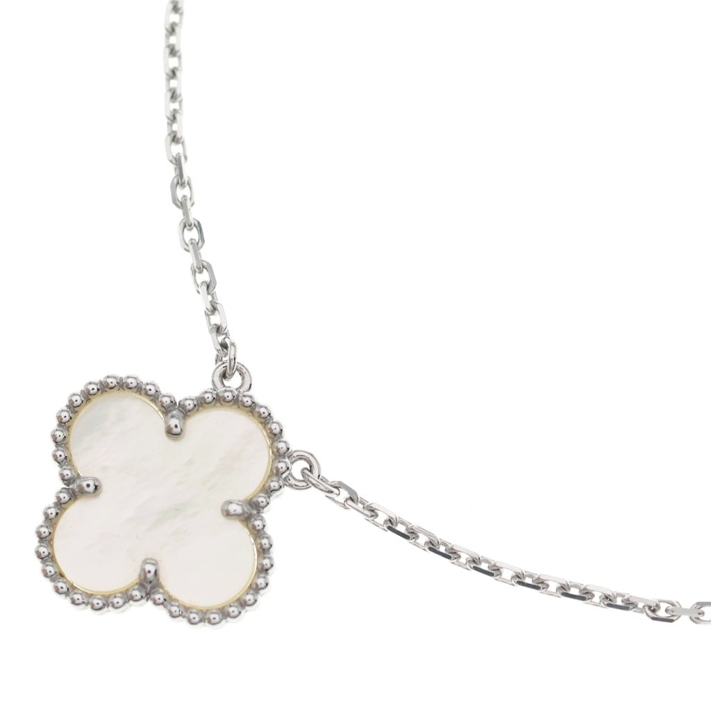 Van Cleef & Arpels(ヴァンクリーフアンドアーペル) ヴィンテージアルハンブラ マザーオブパール ネックレス K18WG ホワイトゴールド VCARF48700 レディース