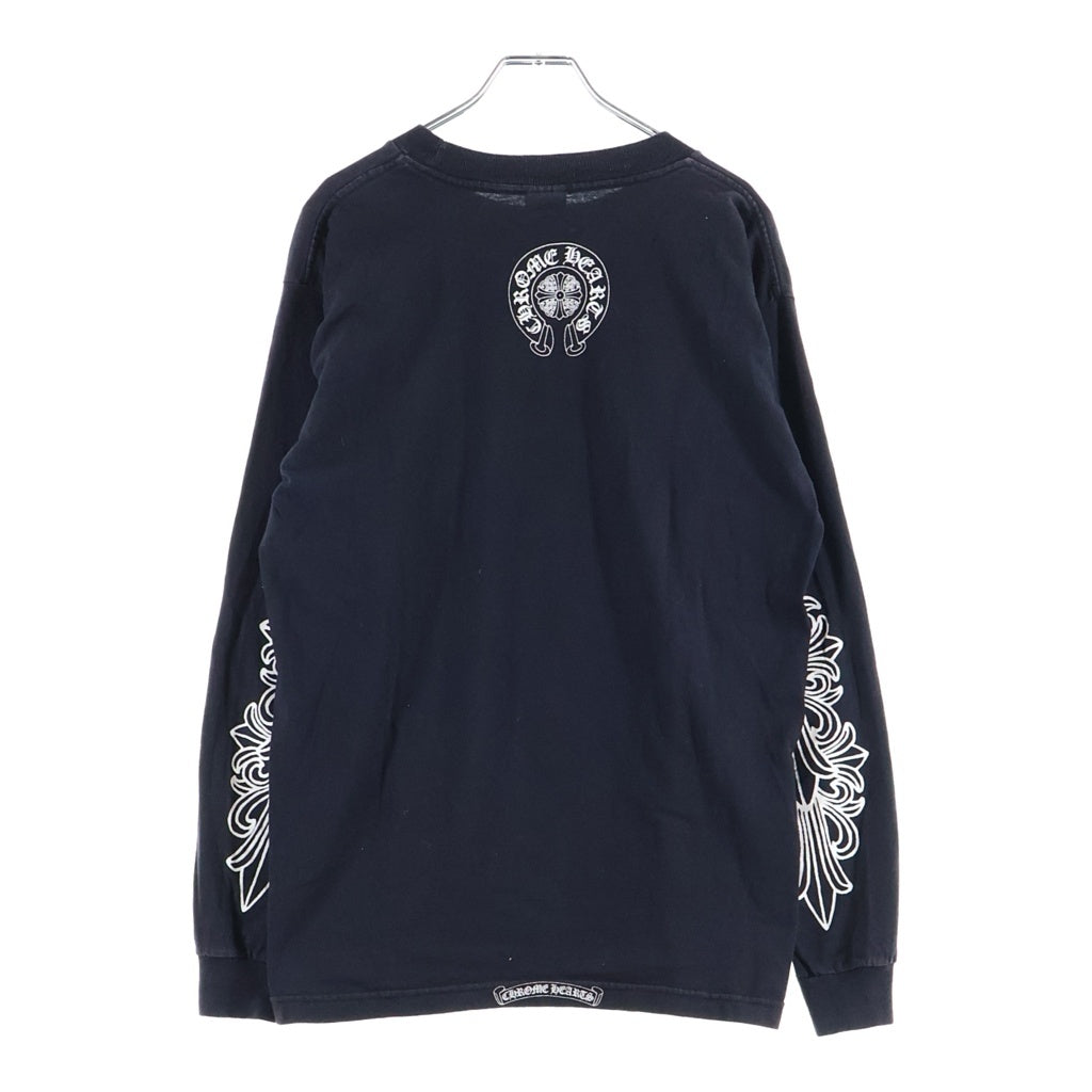 CHROME HEARTS(クロムハーツ) OLD オールド 袖フローラルプリント 長袖Tシャツ カットソー ブラック
