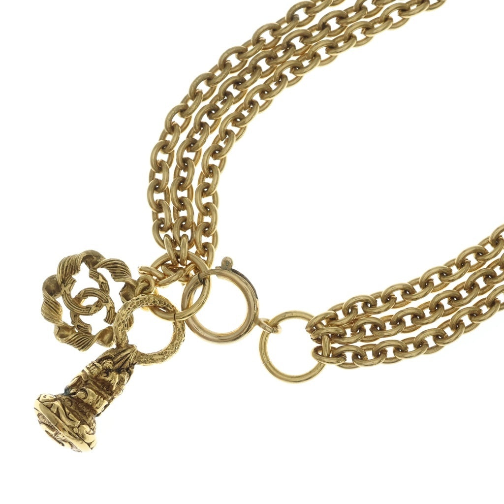 CHANEL(シャネル) ヴィンテージシャネル ココマーク ベル ネックレス ペンダント チェーン ゴールド GP レディース