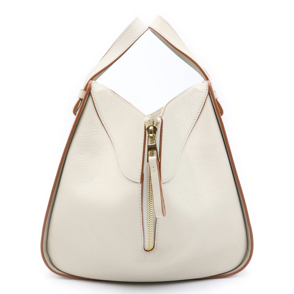 LOEWE(ロエベ) ハンモック ミディアム 2WAYハンドバッグ ショルダーバッグ アイボリー オフホワイト レザー ゴールド金具 レディース