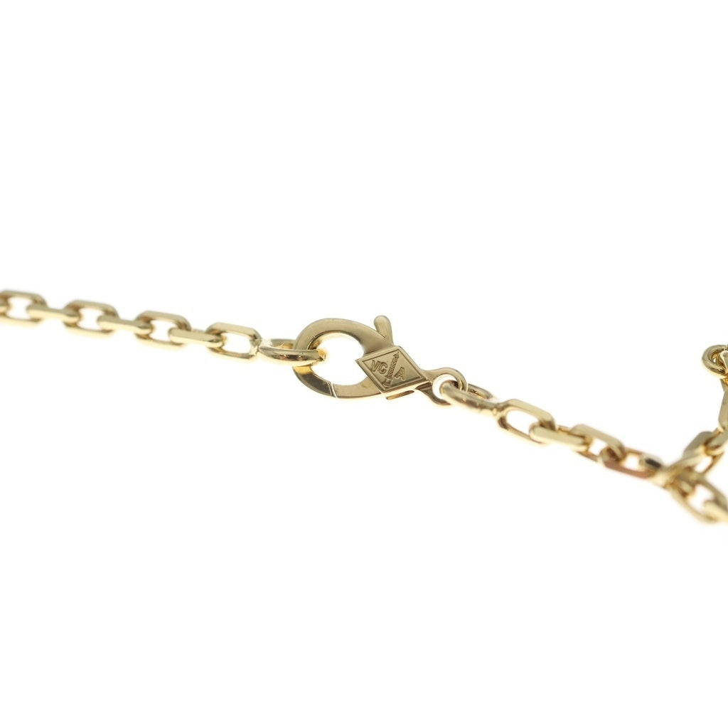 Van Cleef & Arpels(ヴァンクリーフアンドアーペル) マジックアルハンブラ 6モチーフ マザーオブパール ネックレス ホワイト/グレー オニキス Au750 イエローゴールド レディース