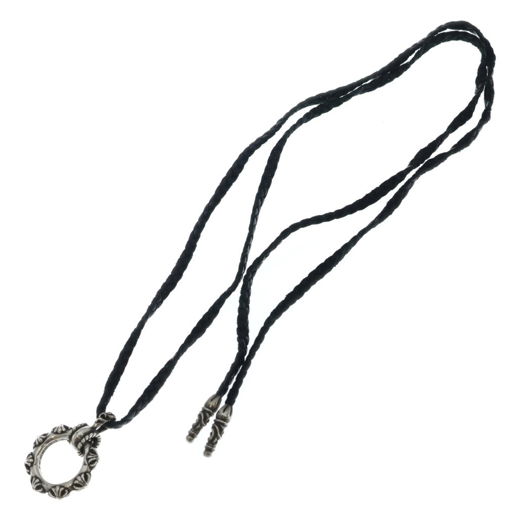 CHROME HEARTS(クロムハーツ) EWLP SBTBAND モチーフアイウェアループ Wレザーブレイド SBTバンドリング ペンダント ネックレス