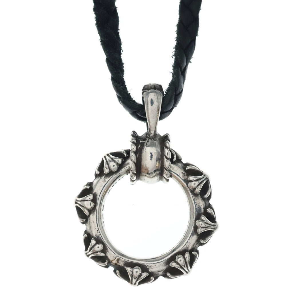 CHROME HEARTS(クロムハーツ) EWLP SBTBAND モチーフアイウェアループ Wレザーブレイド SBTバンドリング ペンダント ネックレス