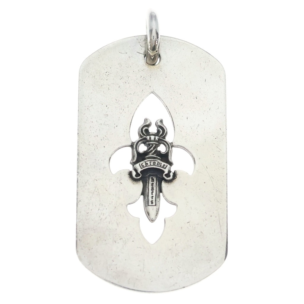 CHROME HEARTS(クロムハーツ) D TAG LRG DAGGER ダガーカットアウトドッグタグ ラージ ドッグタグ ネックレストップ シルバー