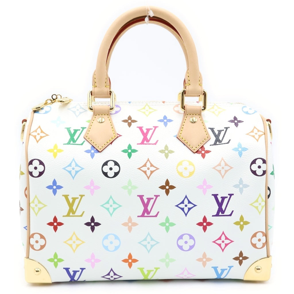 LOUIS VUITTON(ルイヴィトン) モノグラム マルチカラー スピーディ25 PVC レザー 2WAY ハンドバッグ ショルダーバッグ ミニボストンバッグ ICタイプ ホワイト M13085 レディース