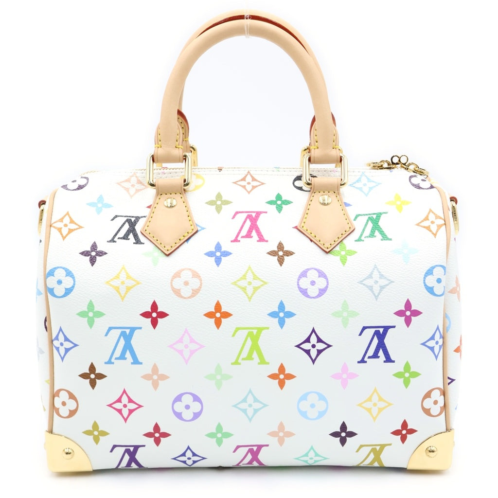 LOUIS VUITTON(ルイヴィトン) モノグラム マルチカラー スピーディ25 PVC レザー 2WAY ハンドバッグ ショルダーバッグ ミニボストンバッグ ICタイプ ホワイト M13085 レディース