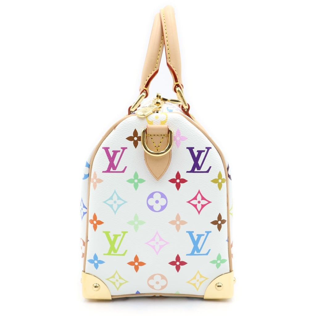 LOUIS VUITTON(ルイヴィトン) モノグラム マルチカラー スピーディ25 PVC レザー 2WAY ハンドバッグ ショルダーバッグ ミニボストンバッグ ICタイプ ホワイト M13085 レディース