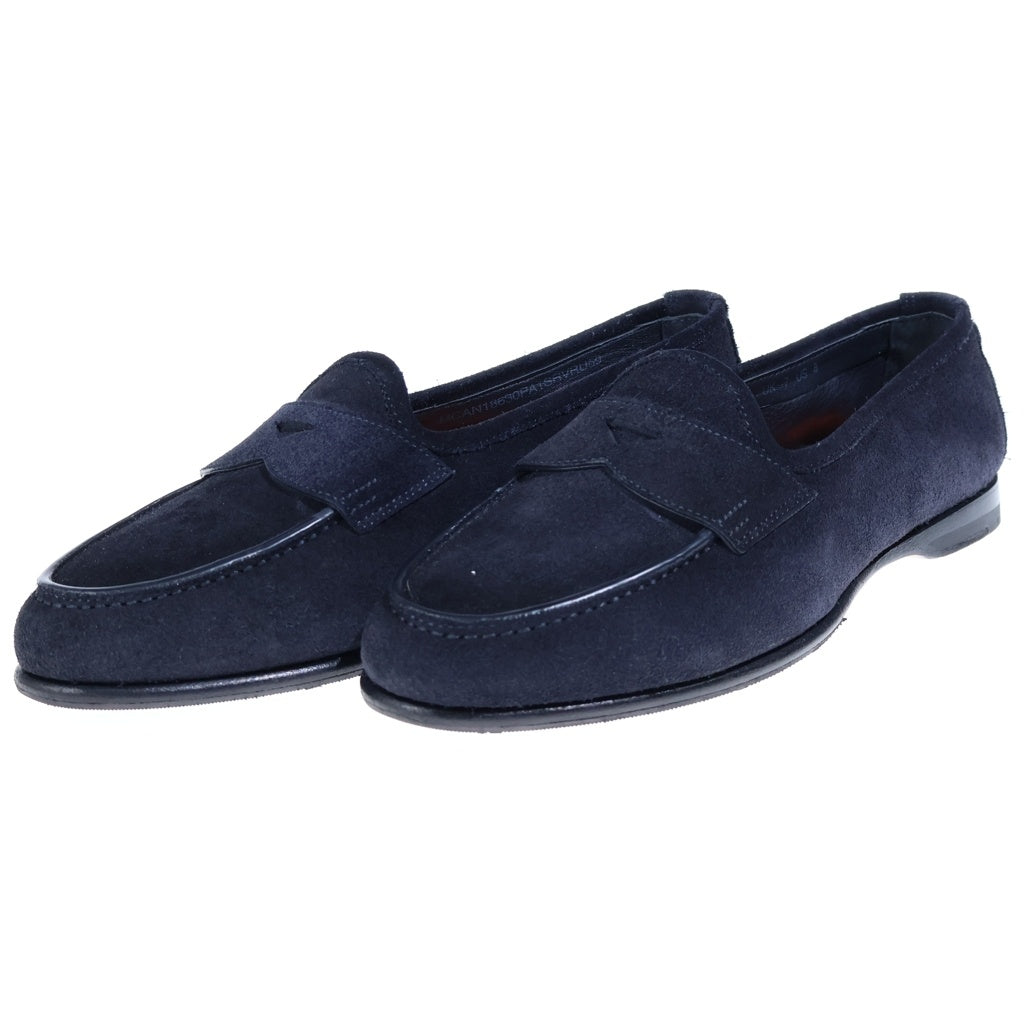Santoni(サントーニ) コインローファー フラットシューズ ネイビー スエード