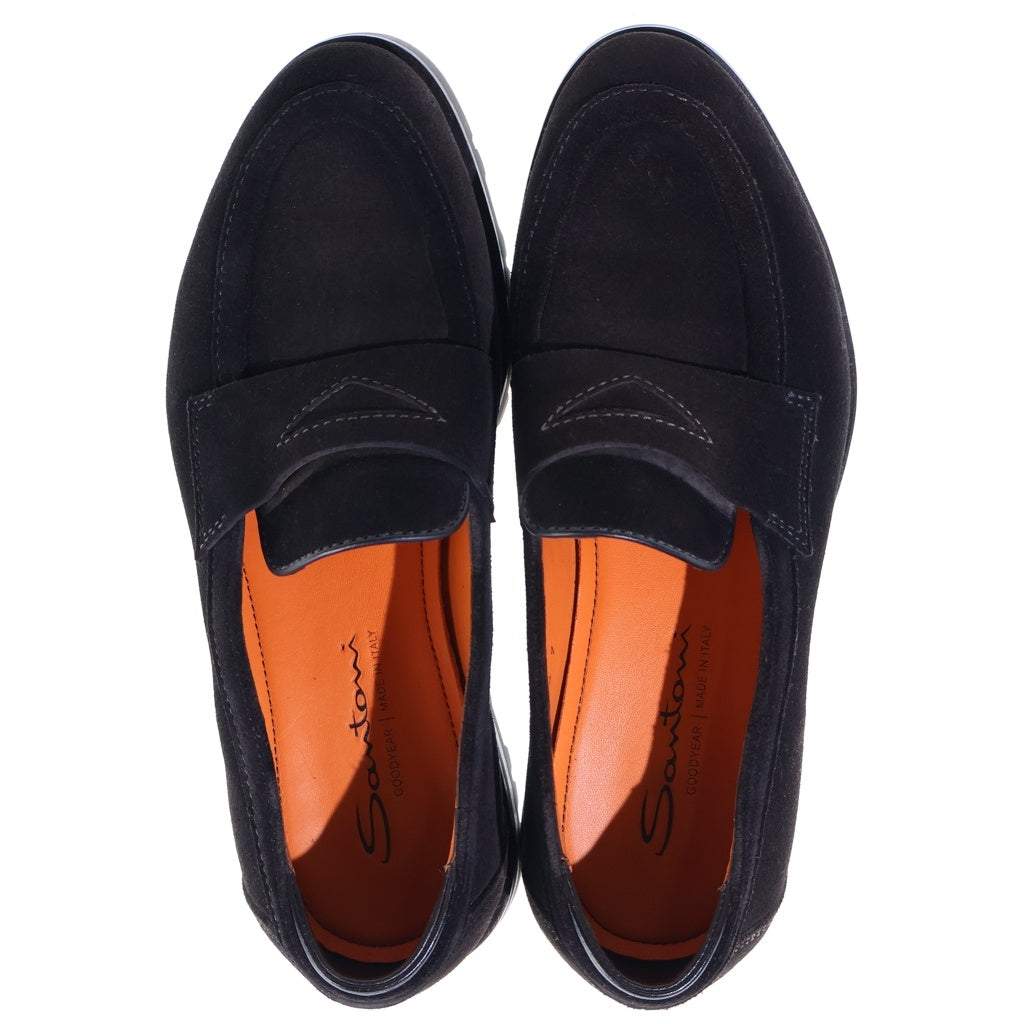 Santoni(サントーニ) コインローファー フラットシューズ ブラウン スエード