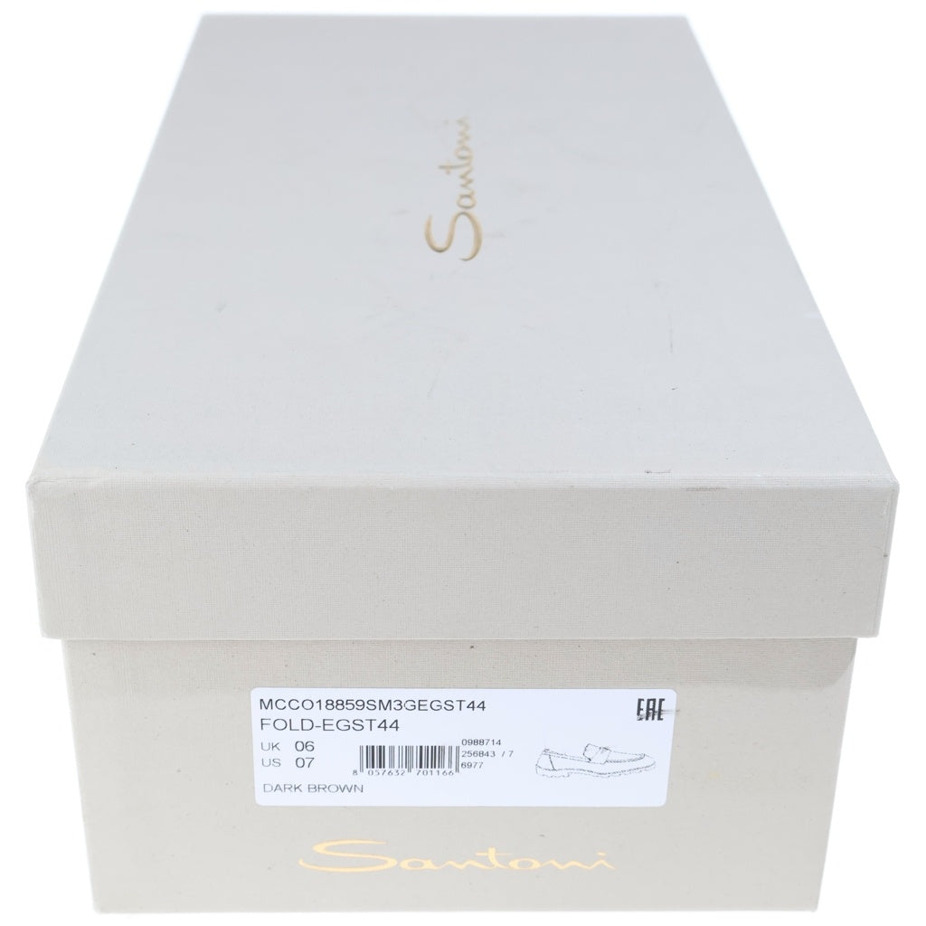Santoni(サントーニ) コインローファー フラットシューズ ブラウン スエード