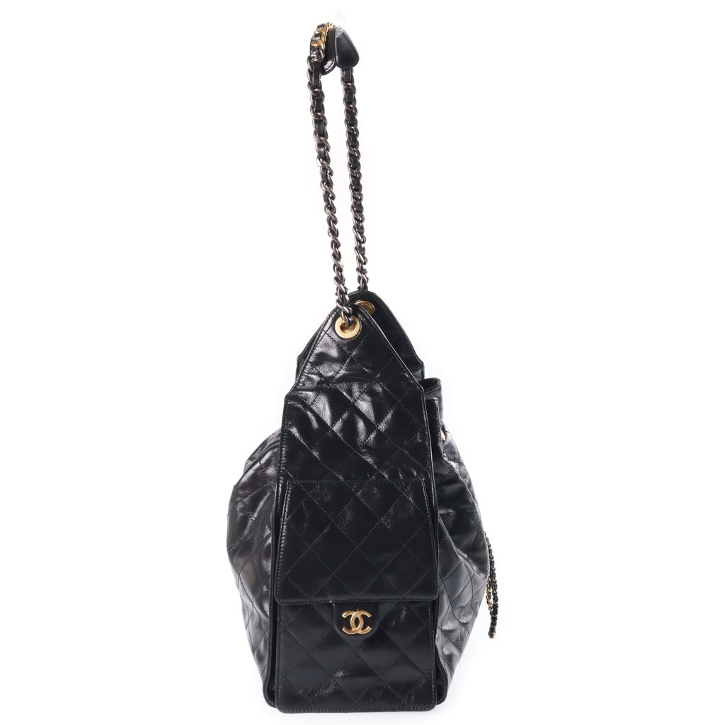 CHANEL(シャネル) シャネル25 スモール チェーンショルダーバッグ ブラック キャビアスキン AS5293 ゴールド×シルバー金具 レディース