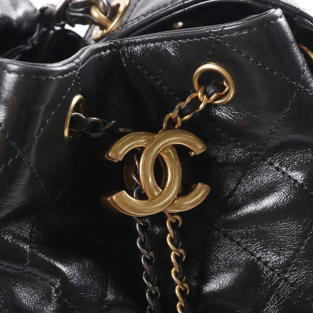 CHANEL(シャネル) シャネル25 スモール チェーンショルダーバッグ ブラック キャビアスキン AS5293 ゴールド×シルバー金具 レディース