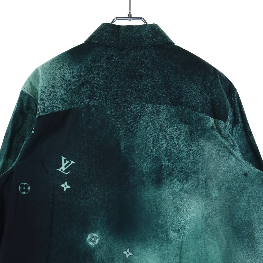 LOUIS VUITTON(ルイヴィトン) 23SS モノグラムグラフィック グラデーション コットン 長袖シャツ #S グリーン/ホワイト RM231M TA4 HOS15W