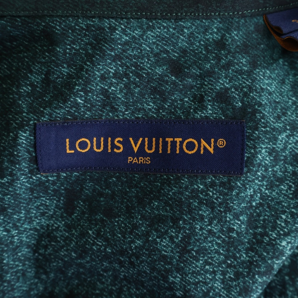 LOUIS VUITTON(ルイヴィトン) 23SS モノグラムグラフィック グラデーション コットン 長袖シャツ #S グリーン/ホワイト RM231M TA4 HOS15W