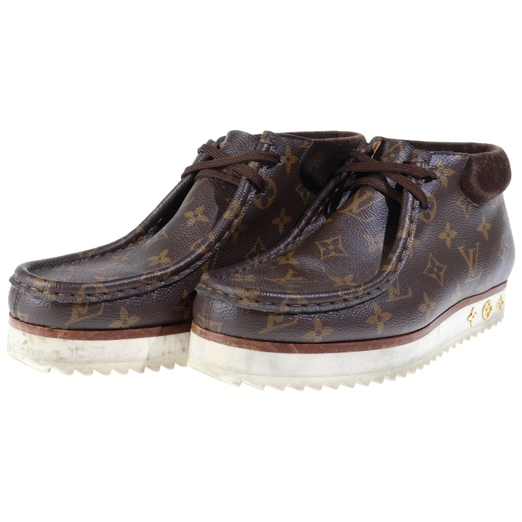 LOUIS VUITTON(ルイヴィトン) ×NIGO LVモッズ・ライン アンクルブーツ モノグラム キャンバス レザー チャッカブーツ ハイカットシューズ #6 1/2 ブラウン/ホワイト 1A81E8