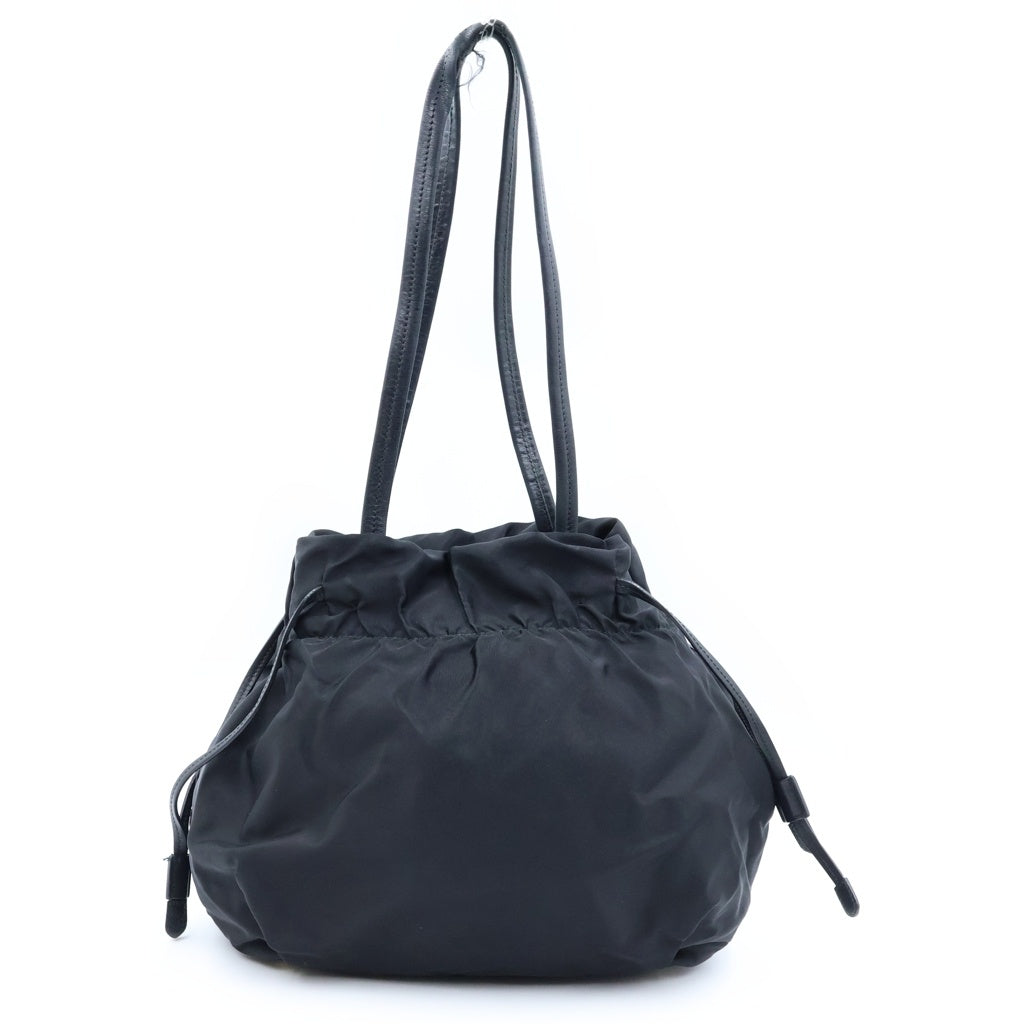 PRADA(プラダ) ロゴ ジャガー トートバック ハンドバック 巾着 ナイロン レザー ブラック BN1758 レディース