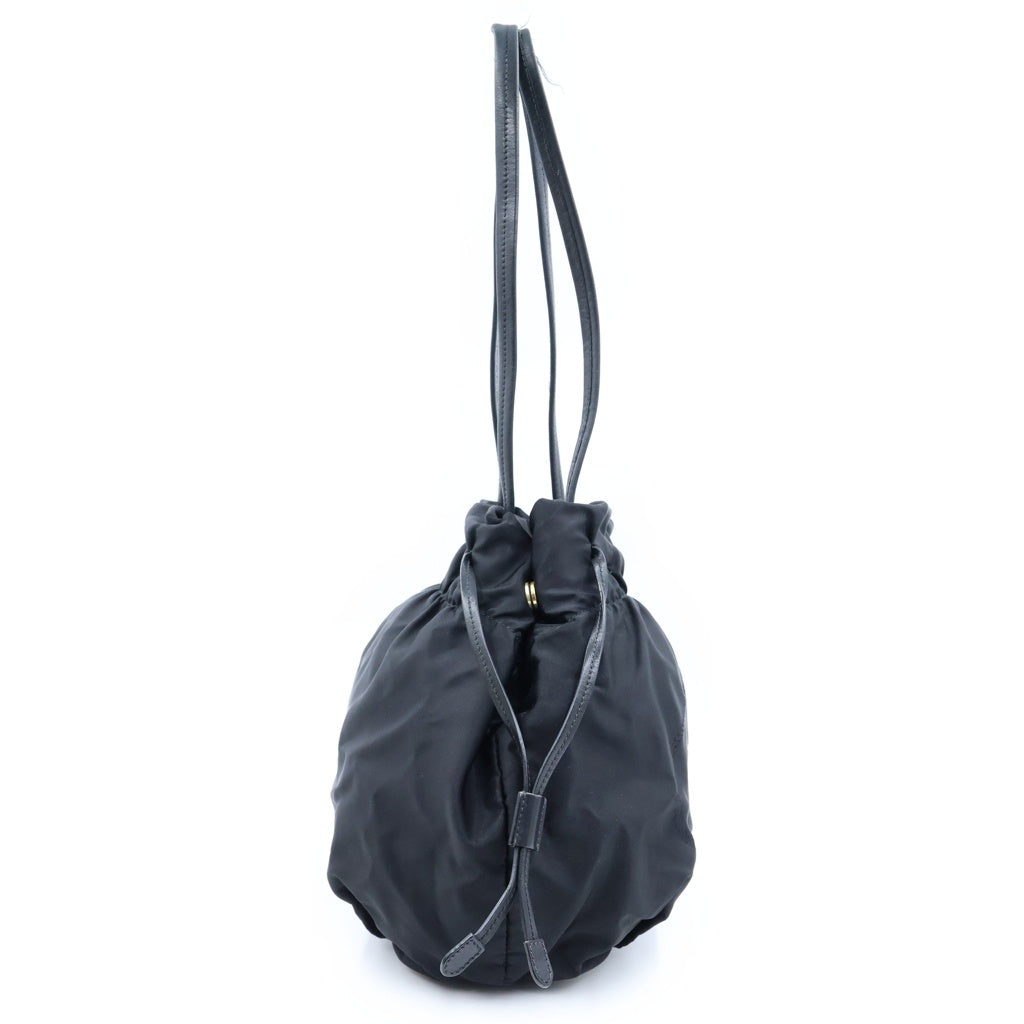 PRADA(プラダ) ロゴ ジャガー トートバック ハンドバック 巾着 ナイロン レザー ブラック BN1758 レディース