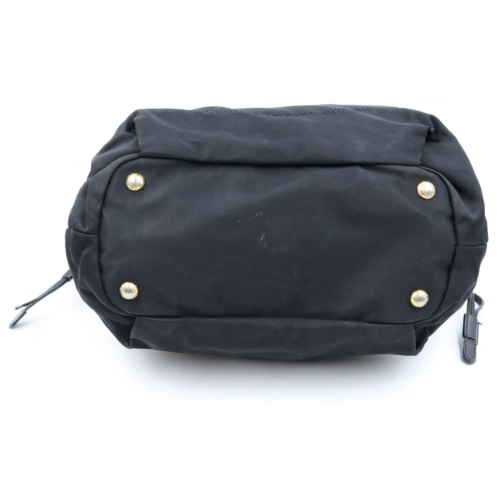 PRADA(プラダ) ロゴ ジャガー トートバック ハンドバック 巾着 ナイロン レザー ブラック BN1758 レディース
