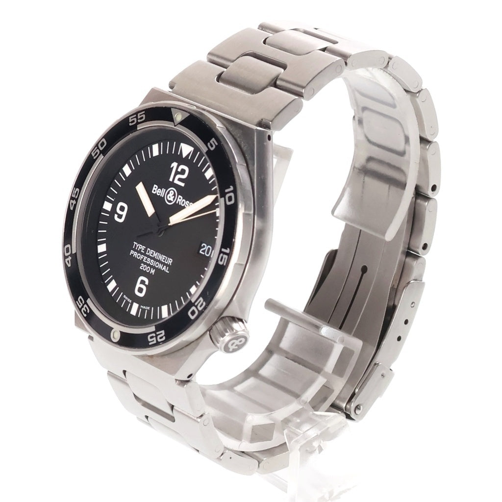 BELL & ROSS(ベルアンドロス) タイプデミナー デイト プロフェッショナル DEMINEUR-B 黒文字盤 ステンレス 420S0015