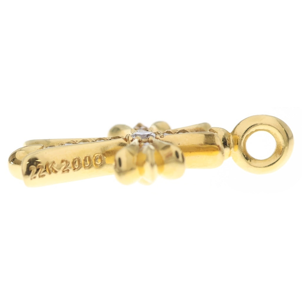 CHROME HEARTS(クロムハーツ) 22K TNY CRSF P/DIA タイニーファットクロス PAVEダイヤ ペンダントトップ ゴールドBCA033
