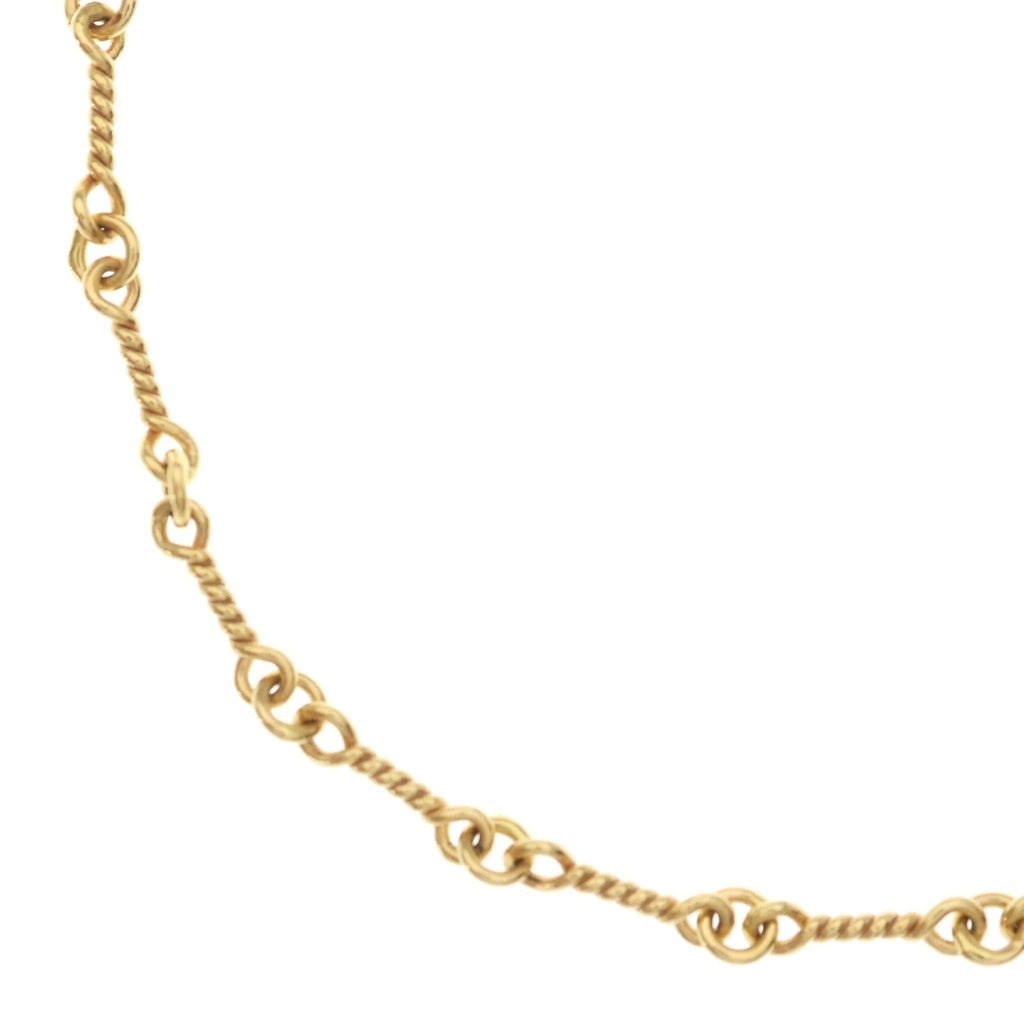 CHROME HEARTS(クロムハーツ) 22K NECKCHAIN T18 ツイストチェーンネックレス 18inch ゴールドBCA014