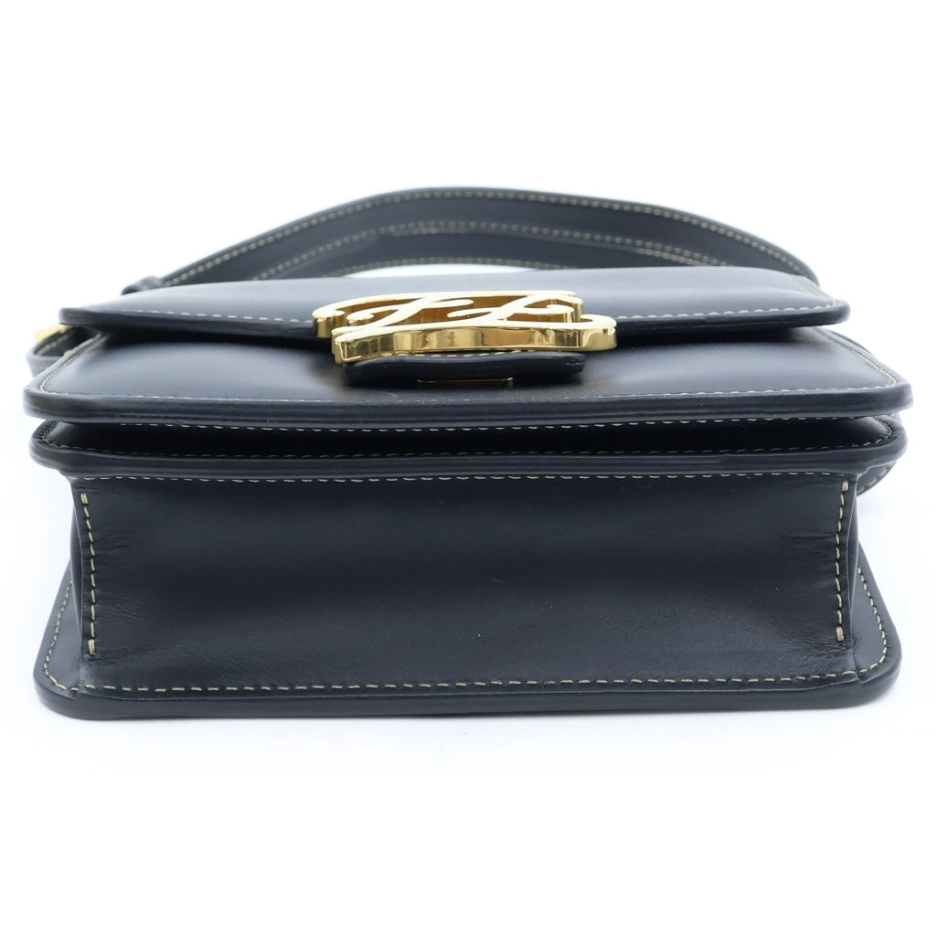 FENDI(フェンディ) カーリグラフィ ショルダーバッグ ブラック レザー 8BT317 レディース