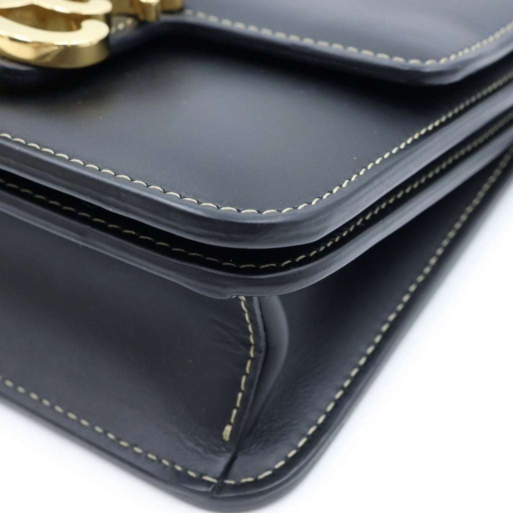 FENDI(フェンディ) カーリグラフィ ショルダーバッグ ブラック レザー 8BT317 レディース