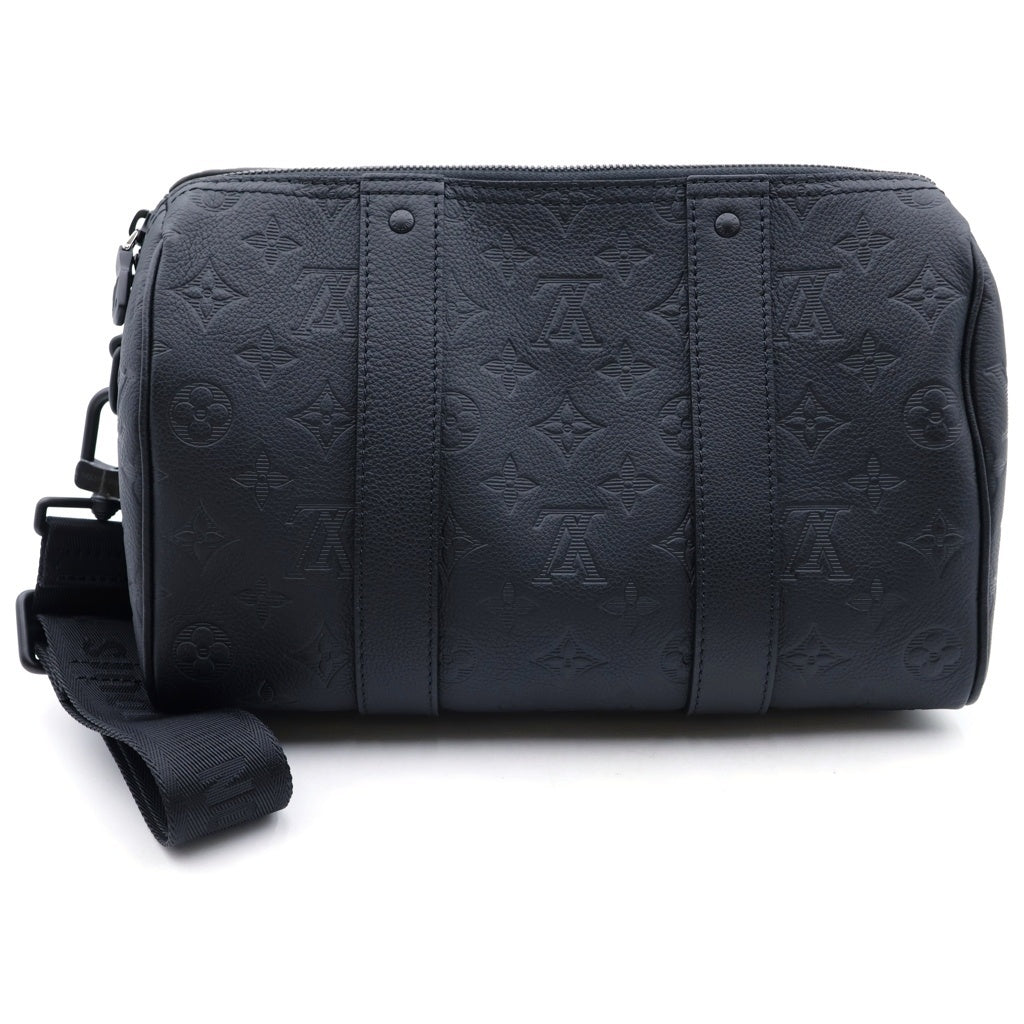 LOUIS VUITTON(ルイヴィトン) モノグラム・シャドウ シティ・キーポル 2WAYハンドバッグ ショルダーバッグ ミニボストンバッグ ブラック エンボスレザー M26750 ブラック金具 レディース