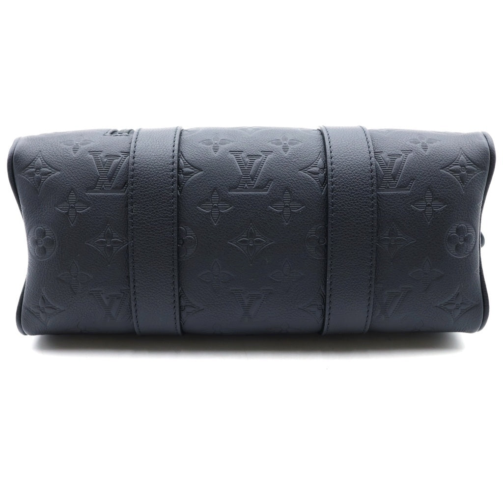 LOUIS VUITTON(ルイヴィトン) モノグラム・シャドウ シティ・キーポル 2WAYハンドバッグ ショルダーバッグ ミニボストンバッグ ブラック エンボスレザー M26750 ブラック金具 レディース