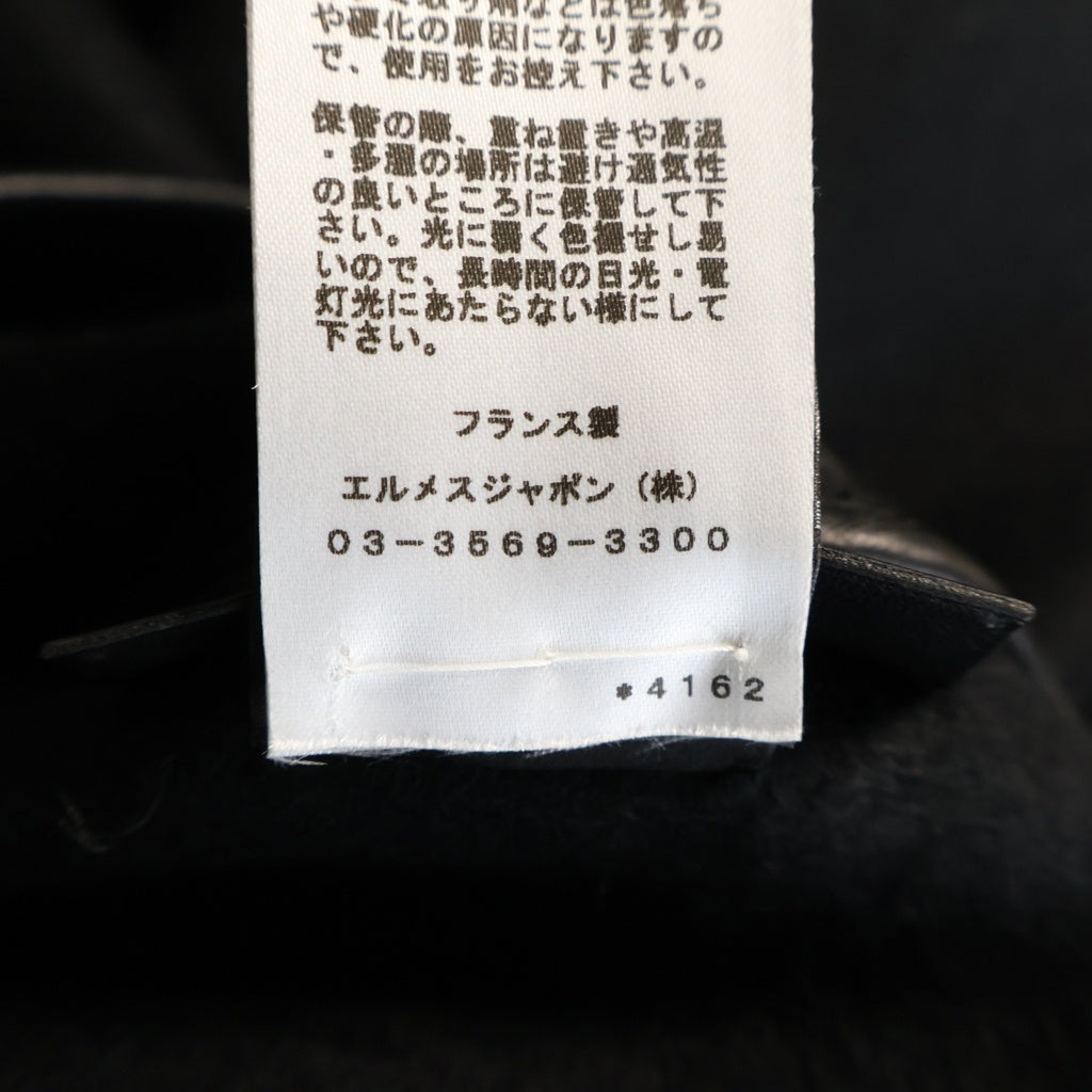 HERMES(エルメス) ケリーバックル ポンチョ ブラック カシミア×レザー レディース