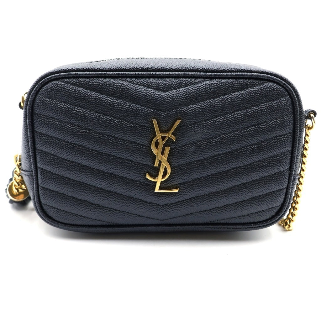 SAINT LAURENT PARIS(サンローランパリ) ルー ショルダーバック チェーンショルダー ゴールド金具 レザー ブラック 612579 レディース