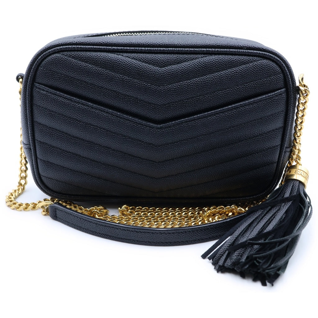 SAINT LAURENT PARIS(サンローランパリ) ルー ショルダーバック チェーンショルダー ゴールド金具 レザー ブラック 612579 レディース
