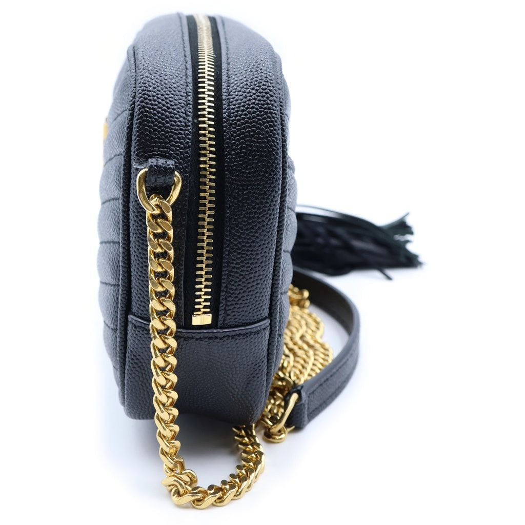 SAINT LAURENT PARIS(サンローランパリ) ルー ショルダーバック チェーンショルダー ゴールド金具 レザー ブラック 612579 レディース