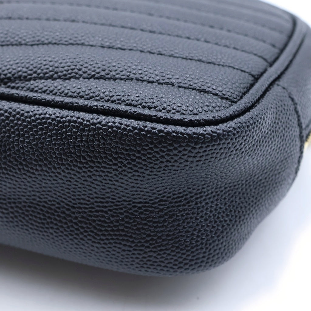 SAINT LAURENT PARIS(サンローランパリ) ルー ショルダーバック チェーンショルダー ゴールド金具 レザー ブラック 612579 レディース