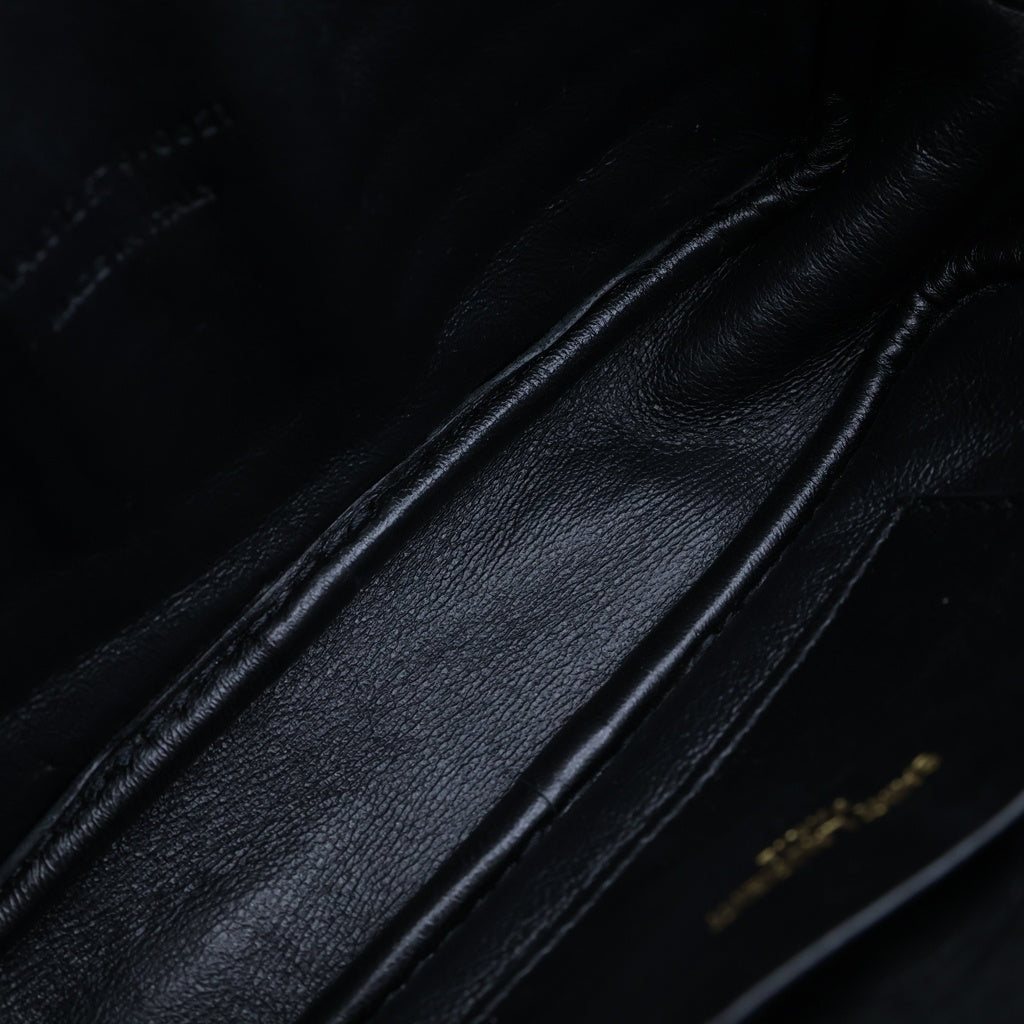 SAINT LAURENT PARIS(サンローランパリ) ルー ショルダーバック チェーンショルダー ゴールド金具 レザー ブラック 612579 レディース