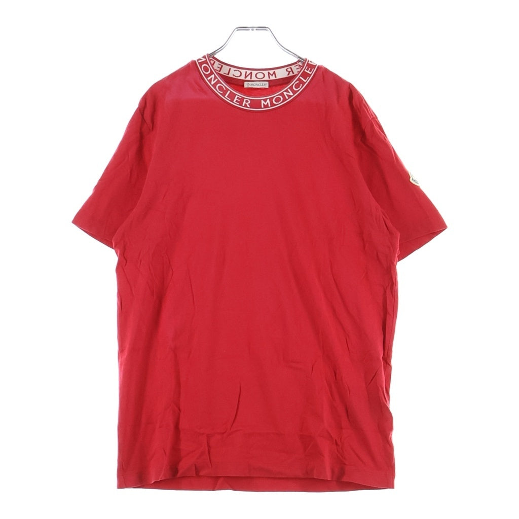MONCLER(モンクレール) ネックロゴ クルーネック Tシャツ レッド コットン I10918C00012 8390T