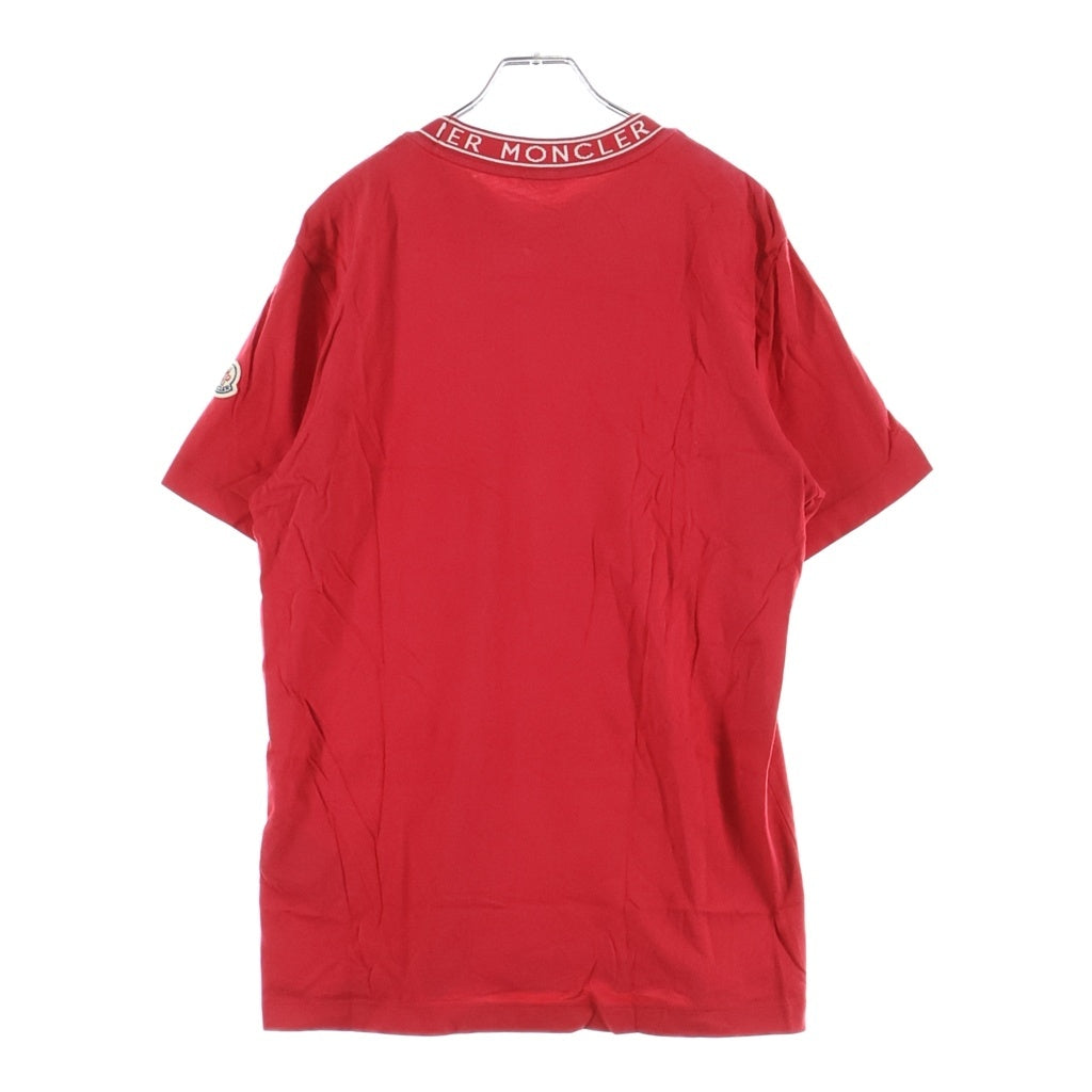 MONCLER(モンクレール) ネックロゴ クルーネック Tシャツ レッド コットン I10918C00012 8390T
